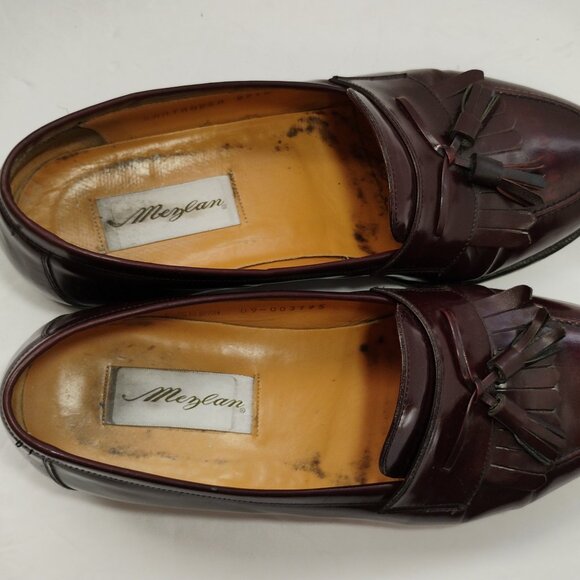 Mezlan Santander Burgundy Leather Loafers Mens 10W main image 4